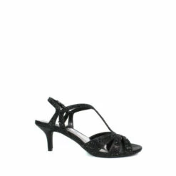 Lunar Black Francie Wide Fit Gemstone Sandals