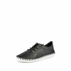 Lunar Black Leather Plimsolls -Lunar Shop unnamed file 1459