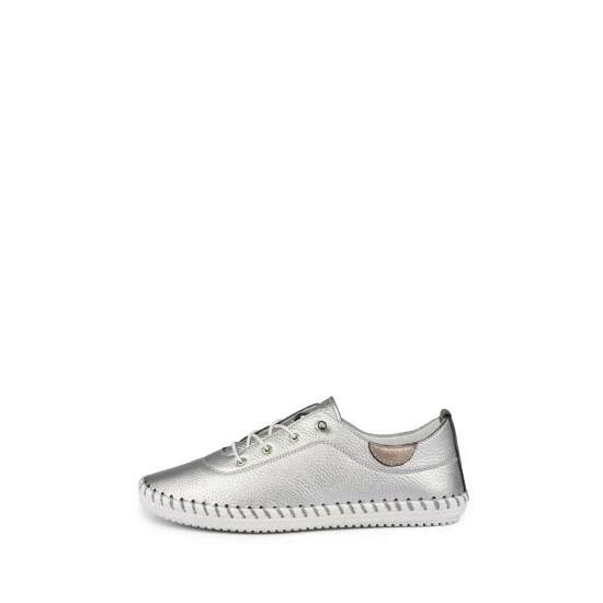 Lunar Silver St Ives Plimsoll Trainers 4 Lunar Silver St Ives Plimsoll Trainers - Image 2