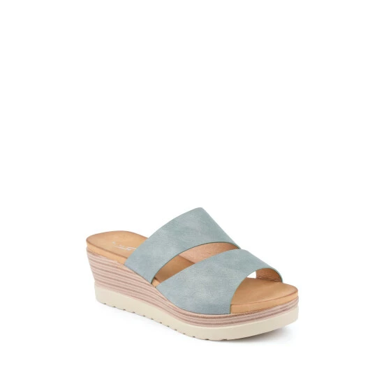 Lunar Mandy Light Blue Mule Wedges 4 Lunar Mandy Light Blue Mule Wedges - Image 2