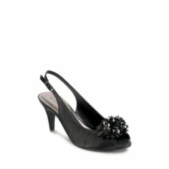 Lunar Sabrina Black Satin Slingback Court Shoes 3 Lunar Sabrina Black Satin Slingback Court Shoes -Lunar Shop unnamed file 1771