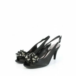 Lunar Sabrina Black Satin Slingback Court Shoes 4 Lunar Sabrina Black Satin Slingback Court Shoes -Lunar Shop unnamed file 1772