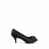Lunar Black Ripley Satin Peep Toe Shoes