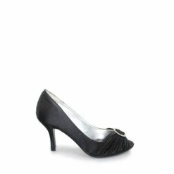 Lunar Black Sienna Diamanté Court Shoes