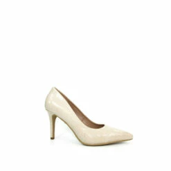 Lunar Natural Yolanda Croc Print Court Shoes