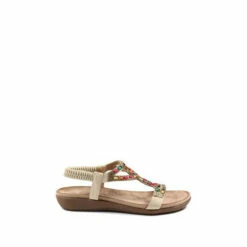 Lunar Beige Cream Mariella Beaded Sandals -Lunar Shop unnamed file 187