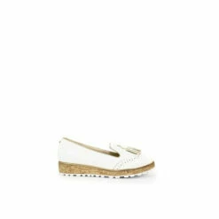 Lunar Michaela White Tassel Wedge Loafers -Lunar Shop unnamed file 1899