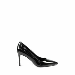 Lunar Moscow Black Heeled Court Black Shoes
