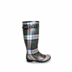 Lunar Tartan Green Ladies Wellington Boots