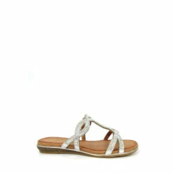 Lunar Silver Gabriella Gemstone Mule Sandals