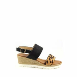 Lunar Black Marvel Il Black Leopard Sandal