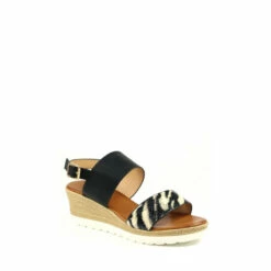 Alternative view of Lunar Black Zelda Snakeskin Wedge Sandals