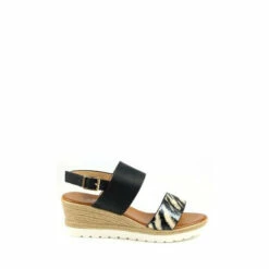 Lunar Black Zelda Snakeskin Wedge Sandals -Lunar Shop unnamed file 386
