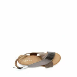 Lunar Pewter Linzi Metallic Natural Cross Strap Sandals -Lunar Shop unnamed file 440