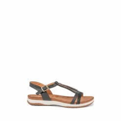 Lunar Perrie Black Ankle Strap Sandals