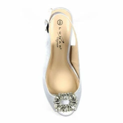 Lunar Silver Venice Peep Toe Slingback Sandals 6 Lunar Silver Venice Peep Toe Slingback Sandals -Lunar Shop unnamed file 570