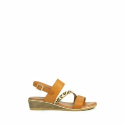 Lunar Brown Jessica Wedge Sandals
