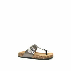Lunar Pewter Honor Metallic Toe Post Mule Grey Sandals -Lunar Shop unnamed file 658