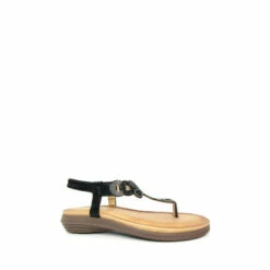 Lunar Black Edwina Glitz Toe Post Sandals