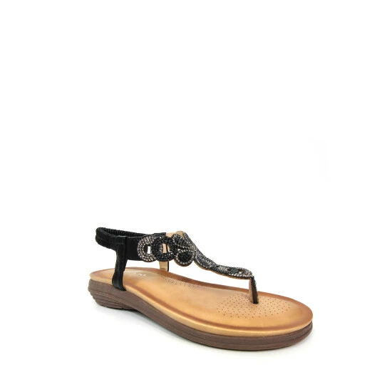 Lunar Black Edwina Glitz Toe Post Sandals 4 Lunar Black Edwina Glitz Toe Post Sandals - Image 2
