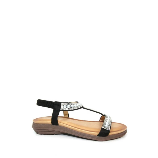 Lunar Black Tancy T-Bar Pearl Sandals 3 Lunar Black Tancy T-Bar Pearl Sandals