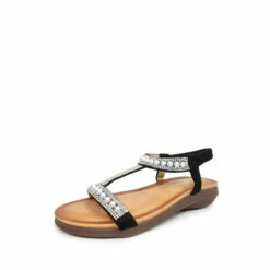 Lunar Black Tancy T-Bar Pearl Sandals 9 Lunar Black Tancy T-Bar Pearl Sandals -Lunar Shop unnamed file 752