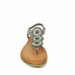 Lunar Pewter Silvia Grey Pewter Toe Post Gem Sandals -Lunar Shop unnamed file 764