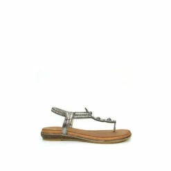 Lunar Pewter Silvia Grey Pewter Toe Post Gem Sandals -Lunar Shop unnamed file 766