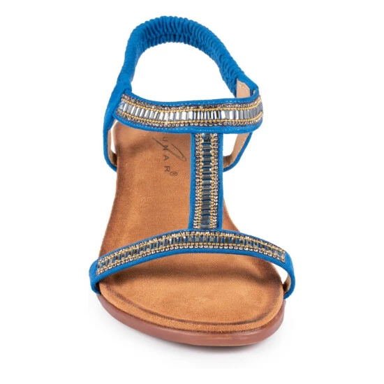 Lunar Blue Tabitha Wedged T-Bar Sandals 5 Lunar Blue Tabitha Wedged T-Bar Sandals - Image 3