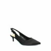 Lunar Black Indie Slingback Kitten Heel Shoes