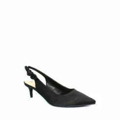 Lunar Black Indie Slingback Kitten Heel Shoes