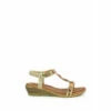 Lunar Bali Gold T-Bar Wedges