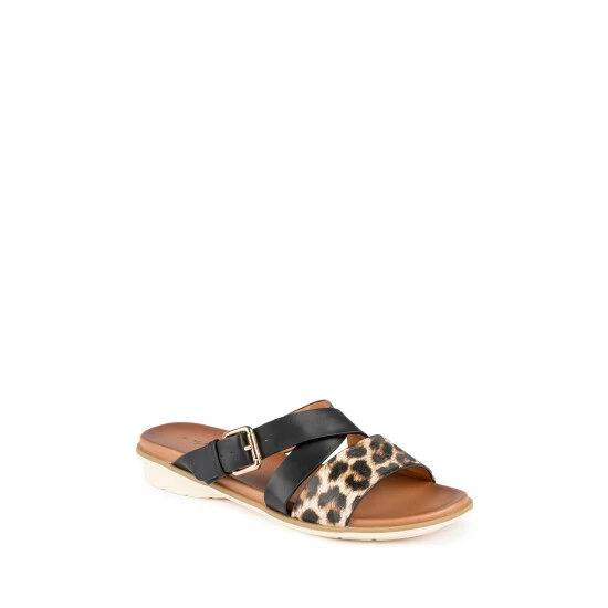 Lunar Josie Black Leopard Strappy Sandals 4 Lunar Josie Black Leopard Strappy Sandals - Image 2