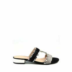 Lunar Black Fleur Sandals