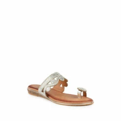 Lunar Lynn Silver Toe Loop Sandals -Lunar Shop unnamed file 908