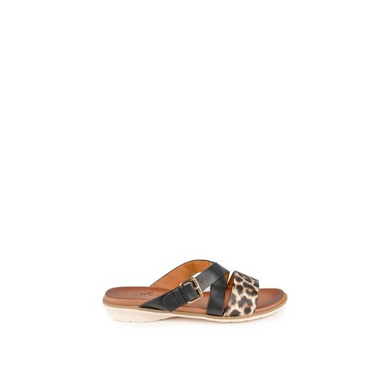 Lunar Josie Black Leopard Strappy Sandals 7 Lunar Josie Black Leopard Strappy Sandals - Image 5